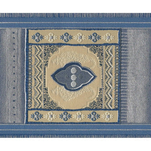 Thai Kalaga Elephants Blue / Gold Textured Border E04201