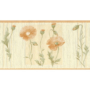 Premium Poppy Bloom Yellow / Cream Textured Border by Grandeco V164-08B