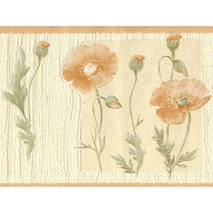 Premium Poppy Bloom Yellow / Cream Textured Border by Grandeco V164-08B