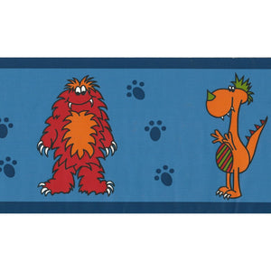 Kids Monsters Navy / Multi Wallpaper Border