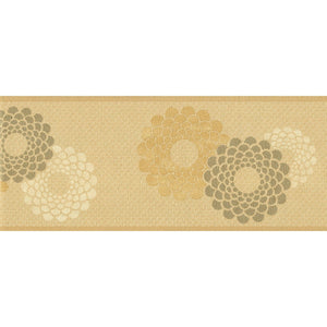 Oriental Blossom Yellow / Bronze Vinyl Border by Fine Decor B0257