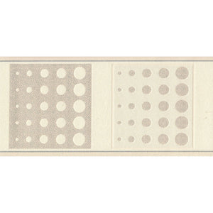 Spotty Retro Cream / Silver Border by De-Zign 500101B