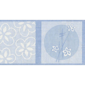 Modern Squares Daisy Blue Border by Holmes 232-41