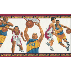 Basketball Slam Dunk Multi Wide Border by Rosedale TSB32055