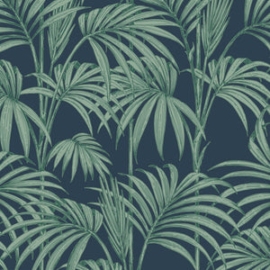 Honolulu-Palm-Navy-Green-Glitter-Wallpaper-by-Julien-Macdonald-112086