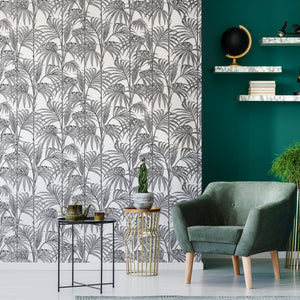 Honolulu-Palm-White-Silver-Glitter-Wallpaper-by-Julien-Macdonald-112084