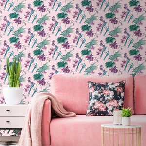 Utopia-Pink-Tropical-Glitter-Wallpaper-by-Julien-Macdonald-111780