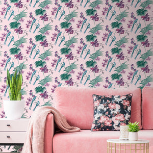 Utopia-Pink-Tropical-Glitter-Wallpaper-by-Julien-Macdonald-111780