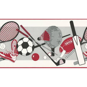 Sports Day Grey / Red Border by Crown 18454