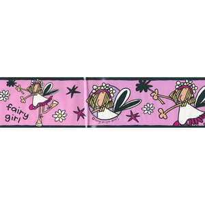 Fairy Girl Pink Self Adhesive Border by Bang on the Door