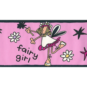Fairy Girl Pink Self Adhesive Border by Bang on the Door