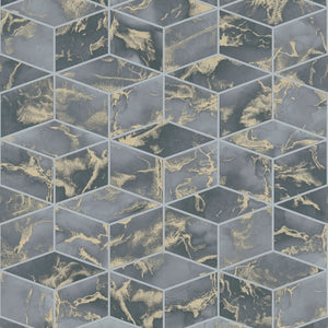 Metropolitan-Stories-Alena-Marble-Cube-Charcoal-Wallpaper-by-AS-Creation-37863-4