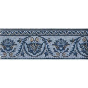 Fleur de Lys Blue Border By Crown 58994