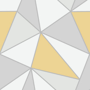 Apex-Geo-Heavyweight-Wallpaper-Yellow-Grey-by-Fine-Decor-FD42429