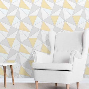 Apex-Geo-Heavyweight-Wallpaper-Yellow-Grey-by-Fine-Decor-FD42429