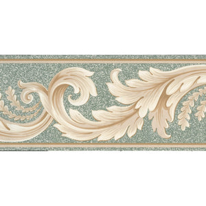 Acanthus Motif Natural / Grey Border by Fashion Point DS9420B