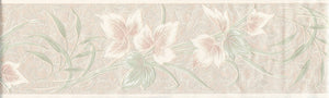 Rosanne Leaves Peach / Green Vinyl Border by Vymura 19-712