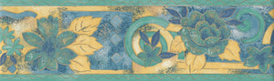 Abstract Floral Blue / Yellow Border by Shand Kydd 62841