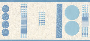 Eclectic Block and Circles Blue Border by Super Fresco 96086