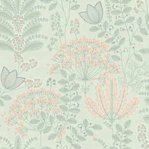 Famous Garden Dreaming Garden Green & Pink Floral Wallpaper by AS Creation 39349-3