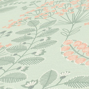 Famous Garden Dreaming Garden Green & Pink Floral Wallpaper by AS Creation 39349-3