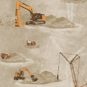 Kids Construction Vehicles Neutral Wallpaper by AS Creation 36271-2