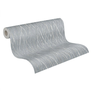 Hygge Stria Texture Mid Grey Wallpaper by AS Creation 38598-1