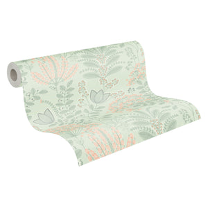 Famous Garden Dreaming Garden Green & Pink Floral Wallpaper by AS Creation 39349-3