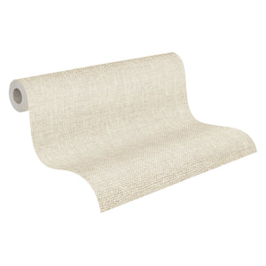 Natural Texture Ivory Hessian Blown Vinyl Wallpaper by AS Creation 9150-16