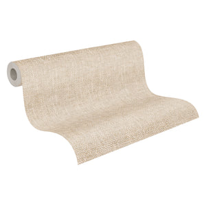 Natural Texture Cream Hessian Blown Vinyl Wallpaper by AS Creation 9150-61