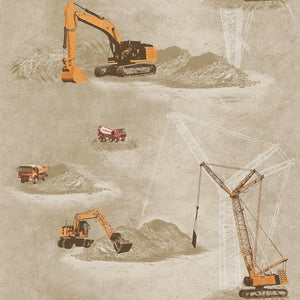 Kids Construction Vehicles Neutral Wallpaper by AS Creation 36271-2
