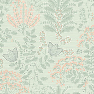 Famous Garden Dreaming Garden Green & Pink Floral Wallpaper by AS Creation 39349-3