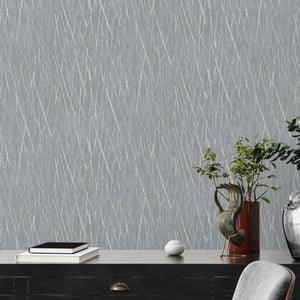 Hygge Stria Texture Mid Grey Wallpaper by AS Creation 38598-1