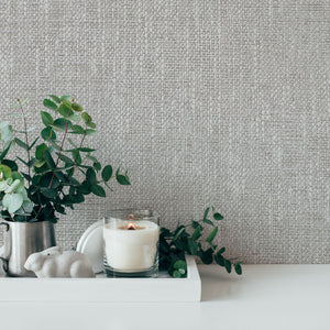 Natural Texture Grey Hessian Blown Vinyl Wallpaper by AS Creation 9150-23