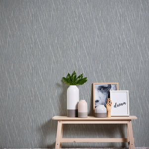 Hygge Stria Texture Mid Grey Wallpaper by AS Creation 38598-1