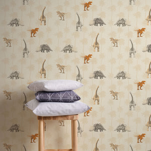 Kids Dinosaurs Neutral Wallpaper by AS Creation 39345-1