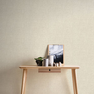 Natural Texture Ivory Hessian Blown Vinyl Wallpaper by AS Creation 9150-16