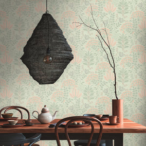 Famous Garden Dreaming Garden Green & Pink Floral Wallpaper by AS Creation 39349-3