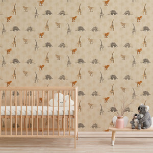 Kids Dinosaurs Neutral Wallpaper by AS Creation 39345-1