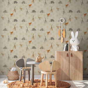 Kids Dinosaurs Neutral Wallpaper by AS Creation 39345-1