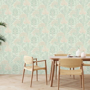Famous Garden Dreaming Garden Green & Pink Floral Wallpaper by AS Creation 39349-3
