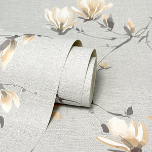 Isla Trail Grey / Ochre Wallpaper by Fine Decor FD44316