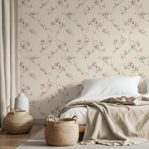 Isla Trail Natural / Pink Wallpaper by Fine Decor FD44318