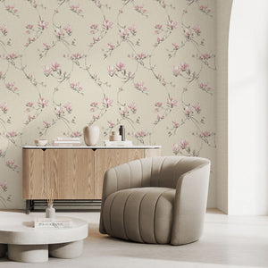 Isla Trail Natural / Pink Wallpaper by Fine Decor FD44318