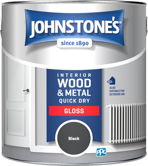 Black Quick Dry Gloss - Johnstones Interior Wood & Metal Paint