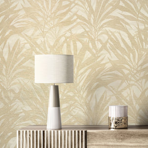 Sorrento Palm Leaves Gold Wallpaper by Vymura M95713