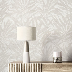 Sorrento Palm Leaves Ivory Wallpaper by Vymura M95714