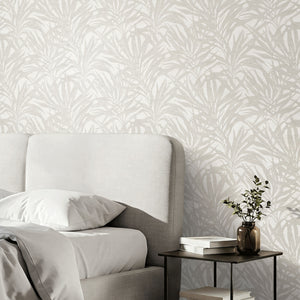 Sorrento Palm Leaves Ivory Wallpaper by Vymura M95714