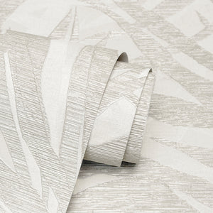Sorrento Palm Leaves Ivory Wallpaper by Vymura M95714