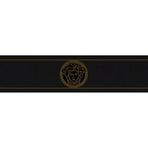 Versace Home Greek Key Black and Gold Luxury Wallpaper Border by AS Creation 93522-4